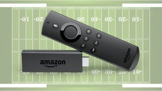 NFL 피치에 오버레이된 Amazon Fire Stick