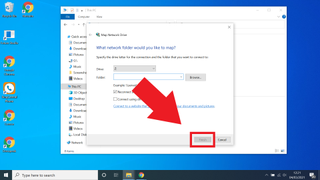 Windows 10에서 네트워크 드라이브 매핑 - 완료 선택