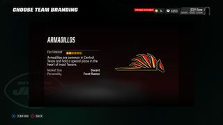 Madden 23 재배치: Armadillos 이름 및 로고 선택