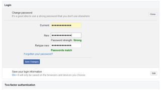 Facebook에서 비밀번호를 변경하는 방법: 현재 비밀번호와 새 비밀번호를 입력하세요.