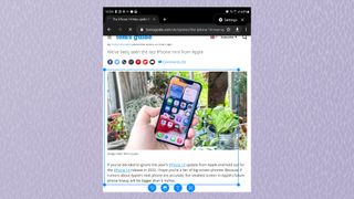 Tom's Guide 웹 페이지의 이미지를 보여주는 Samsung Galaxy Z Fold3의 스크린샷