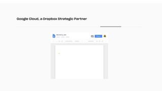 Google과의 통합을 논의하는 Dropbox의 웹페이지