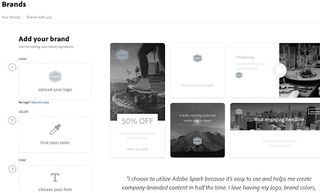 Adobe Spark의 웹사이트 편집자의 브랜드 선택 웹페이지