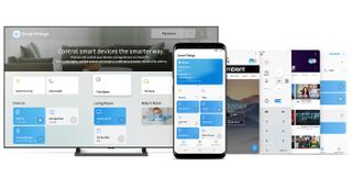 TV와 휴대폰에 표시되는 SmartThings 앱