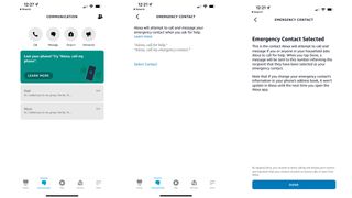 비상 연락처를 설정할 때 Alexa 앱에서 화면 캡처
