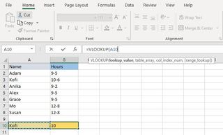 Excel에서 VLOOKUP을 사용하는 방법 3단계: 조회 값이 포함된 셀을 클릭합니다.