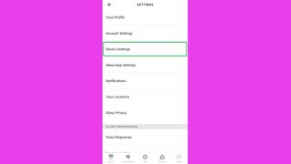 Alexa의 음성을 변경하는 방법 3단계: "장치 설정"을 누릅니다.
